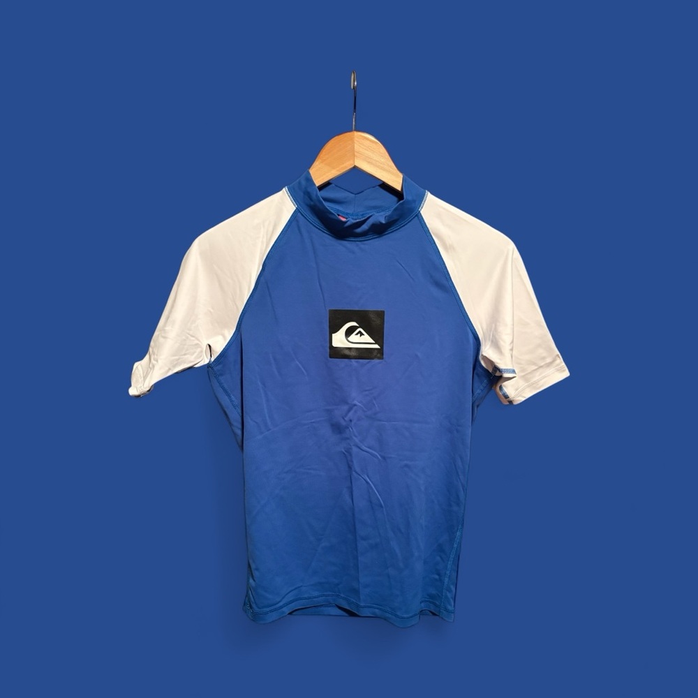 Quiksilver Blue and White Rash Guard EUC